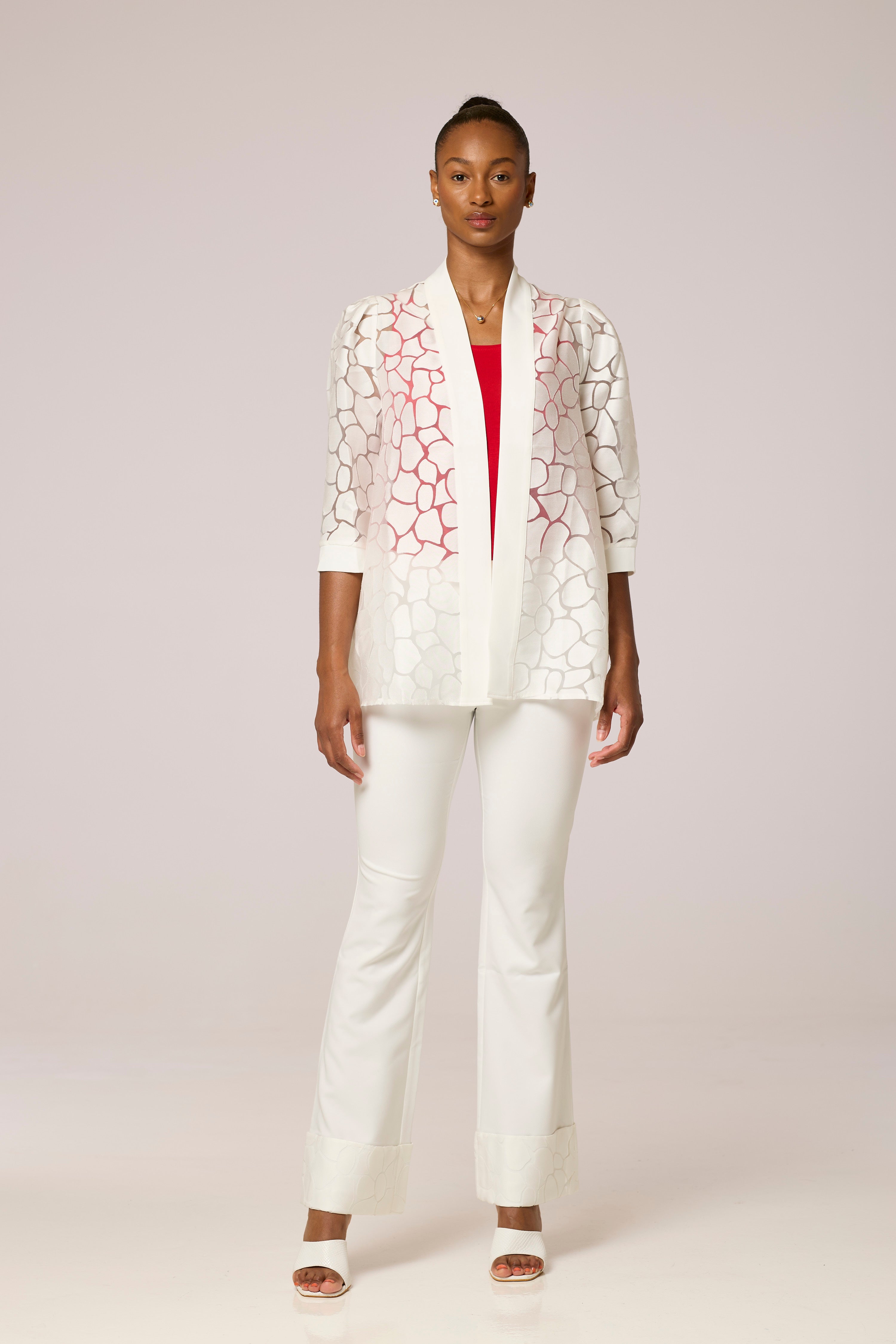 Doxa White Kimono  Jacket Two Piece