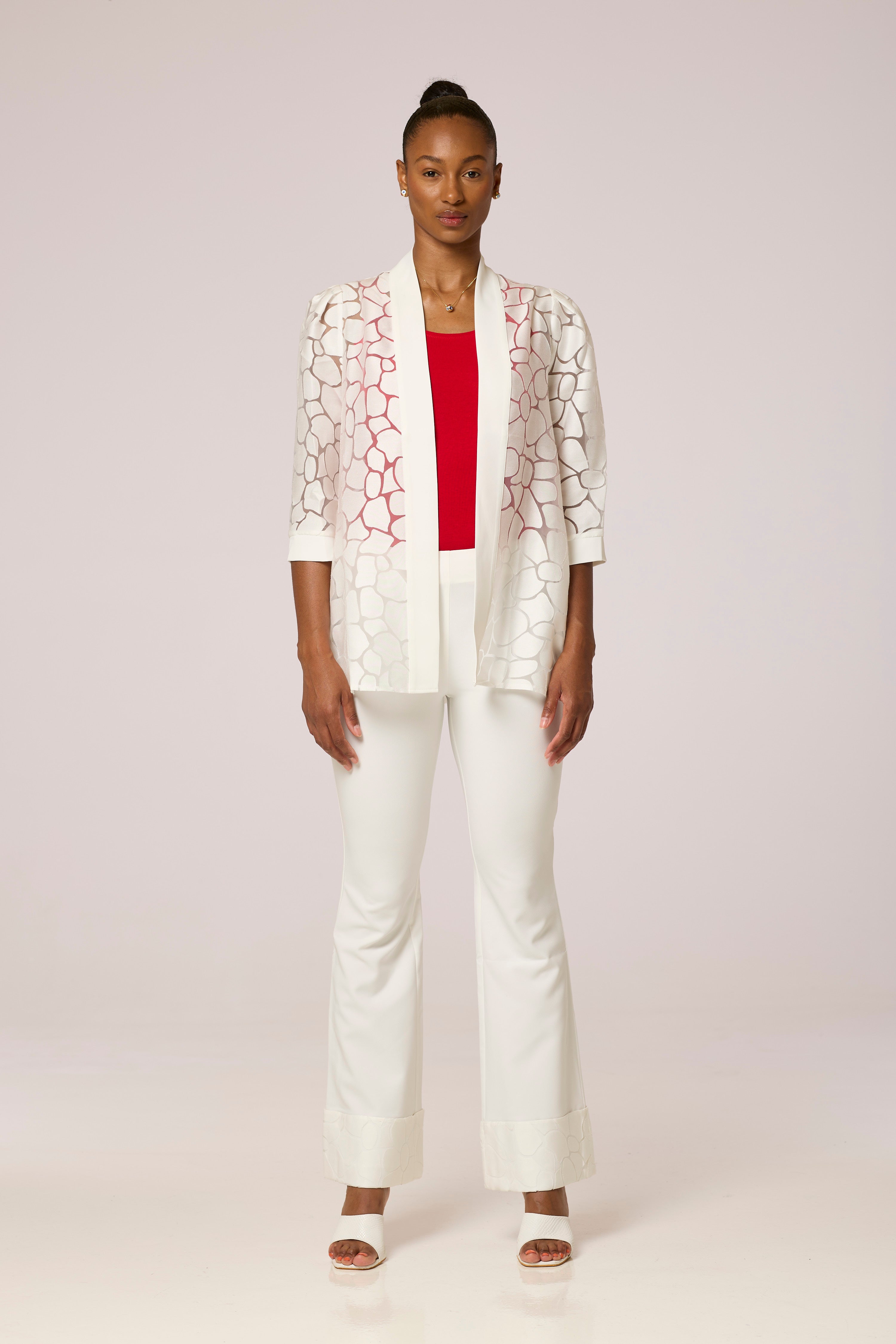 Doxa White Kimono  Jacket Two Piece