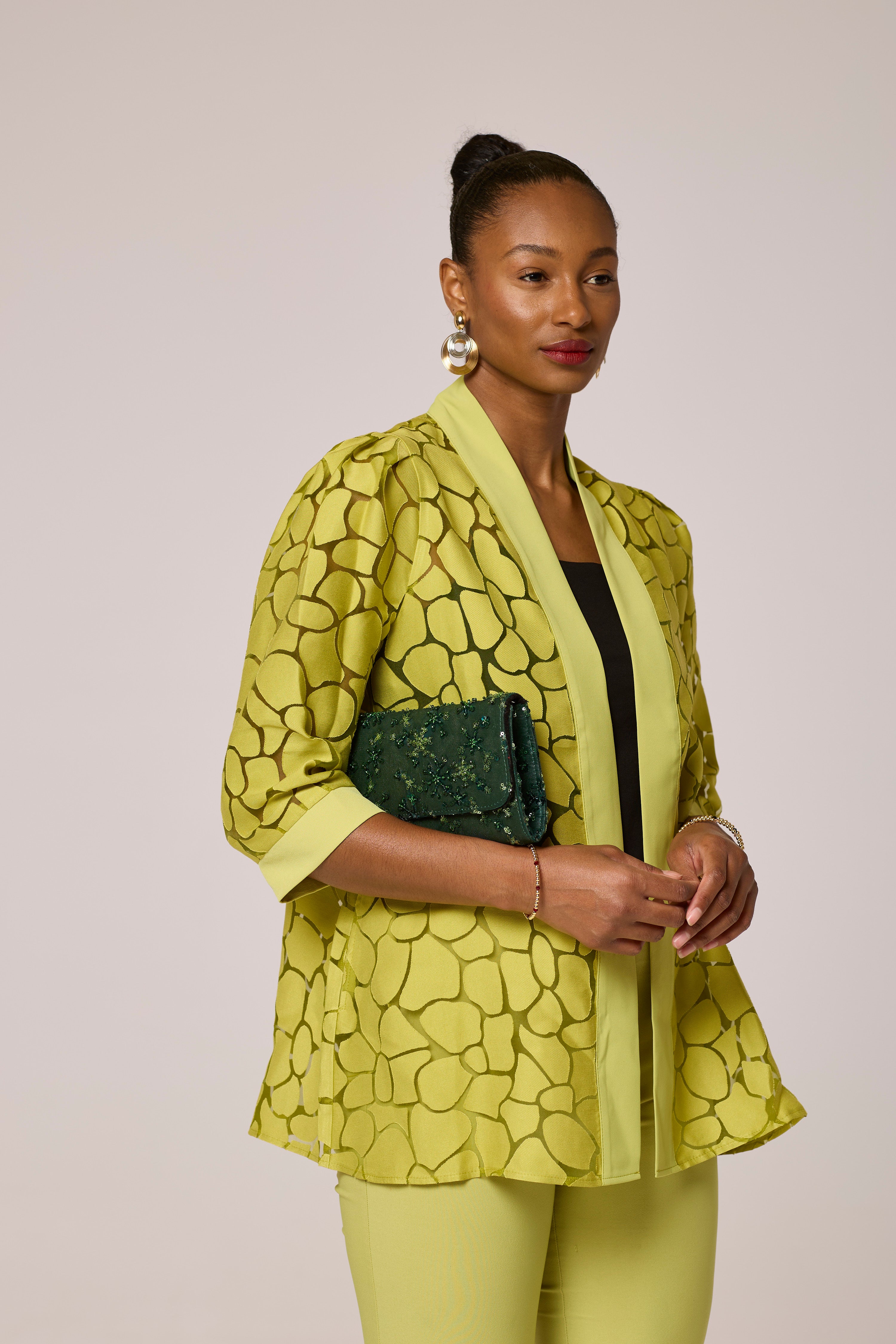 Doxa Green Two Piece  Kimono Jacket and Trousers