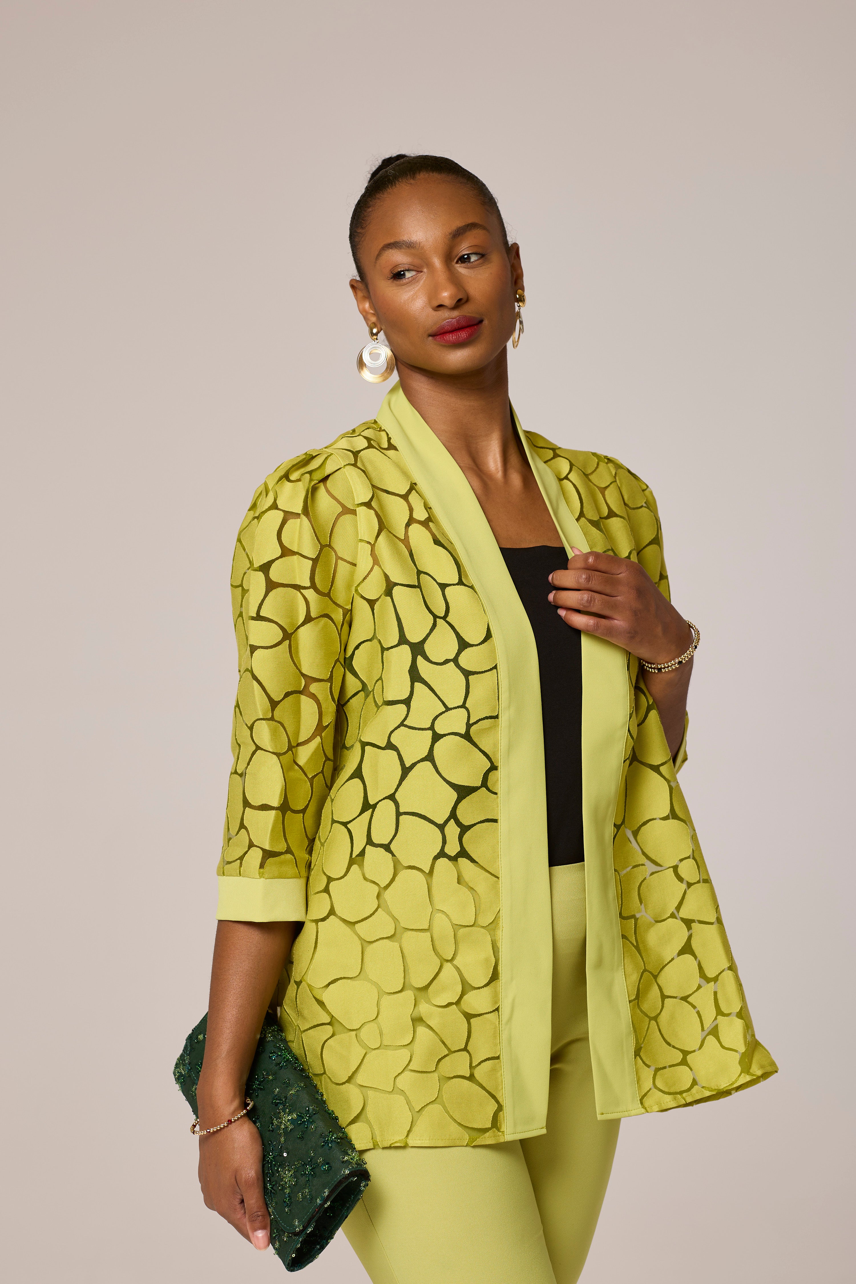 Doxa Green Two Piece  Kimono Jacket and Trousers