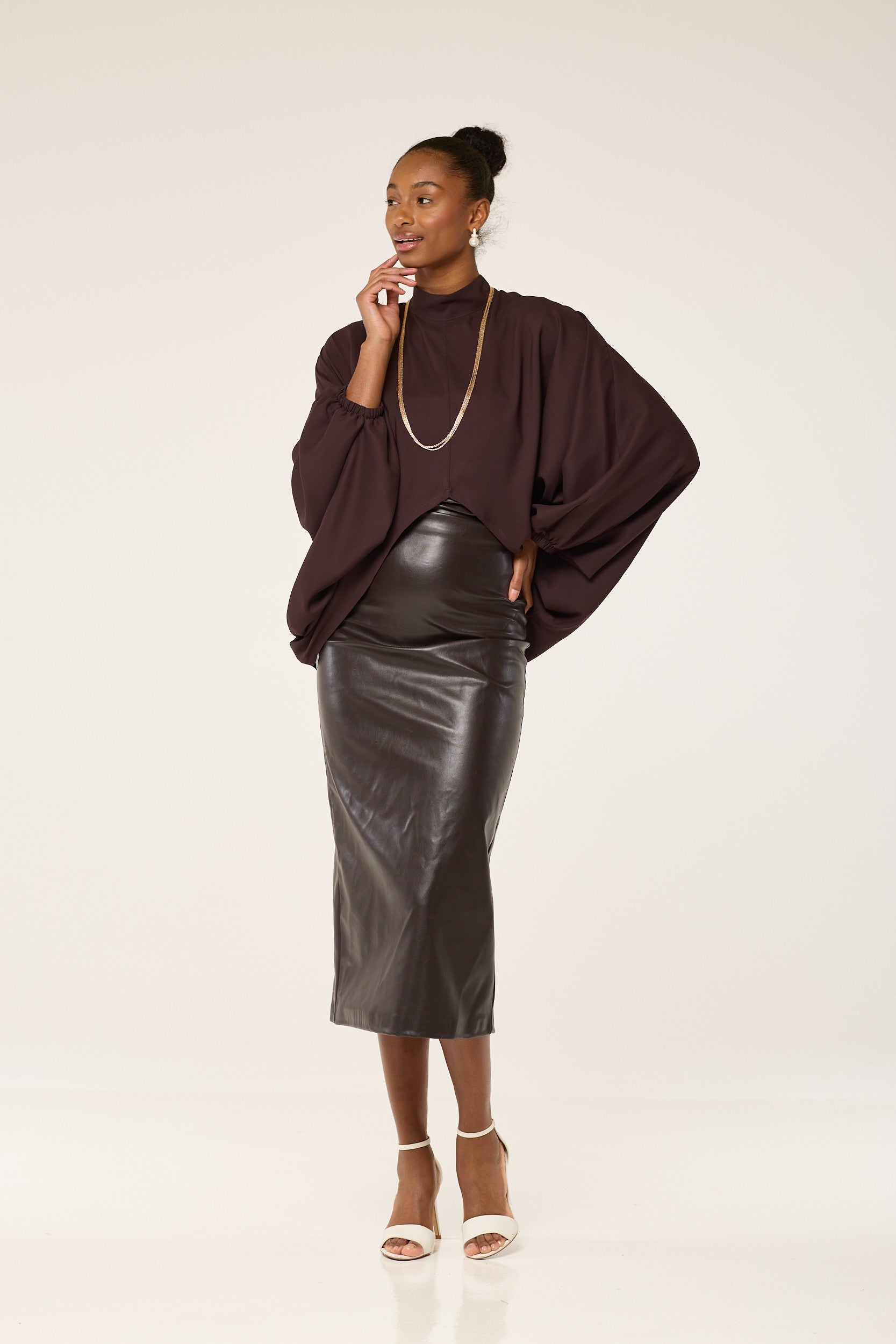 The Brown Satin Tunic